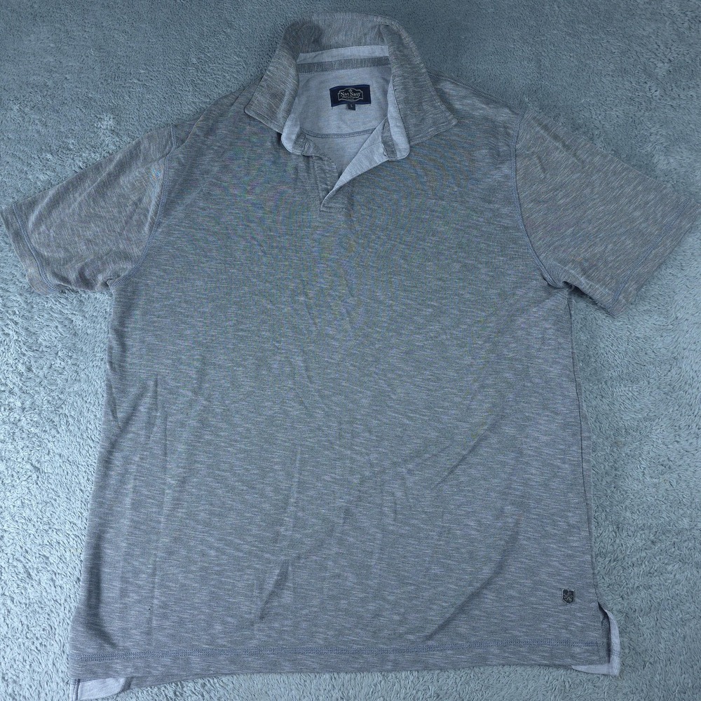 Nat Nast Polo Shirt Mens Large Gray Luxury Originals Lightweight Modal Blend